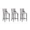Manhattan Comfort Fifth Avenue Faux Leather Barstool in Light Grey- Set of 3 3-BS007-LG - alternate 1